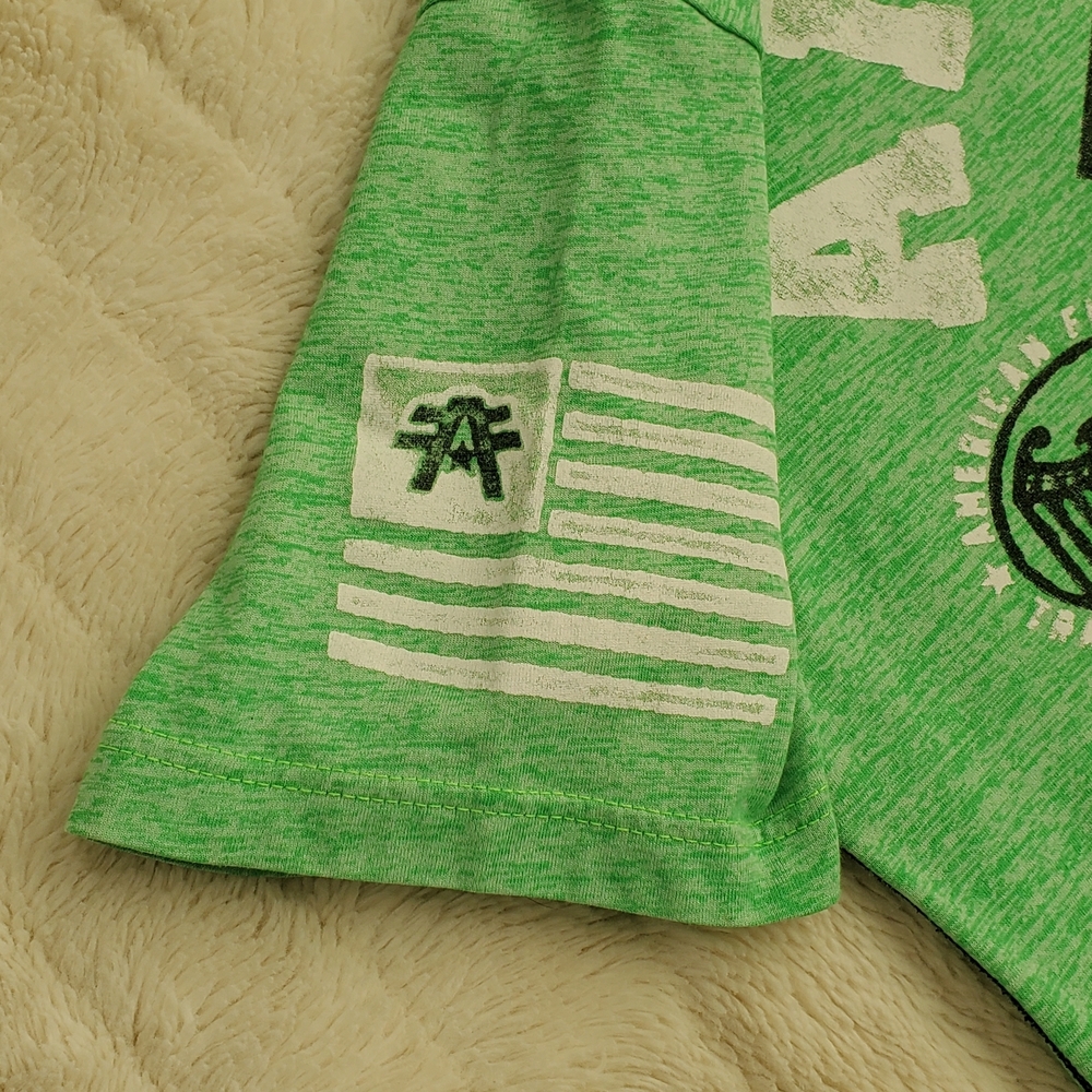 American Fighter T-Shirt in Vibrant Green - Picture 4 of 7